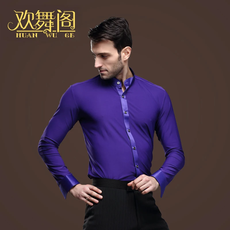 Мир моды 2018 для взрослых мужчин с длинным рукавом конкурс танца рубашка Бальные