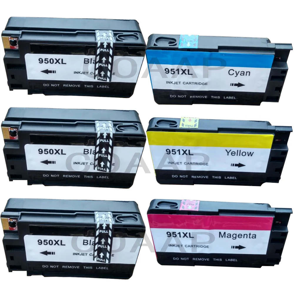 

6 x совместимый 950XL 951XL чернильный картридж для HP 950 951 XL Officejet pro 8100 8610 8620 8630 8600 8660 8640 8680 8615 принтер