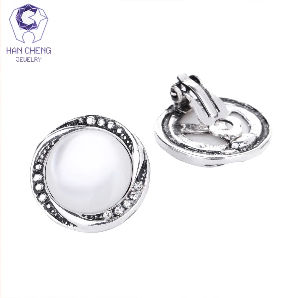 Новые Круглые Серьги HanCheng в виде драгоценных камней стразы Женские Ювелирные