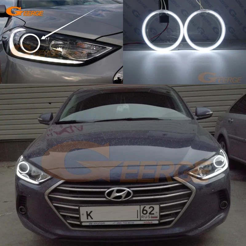 Для hyundai Elantra Avante отличные ангельские глазки ультра яркие фары освещение CCFL ангельские глазки комплект Halo Кольцо