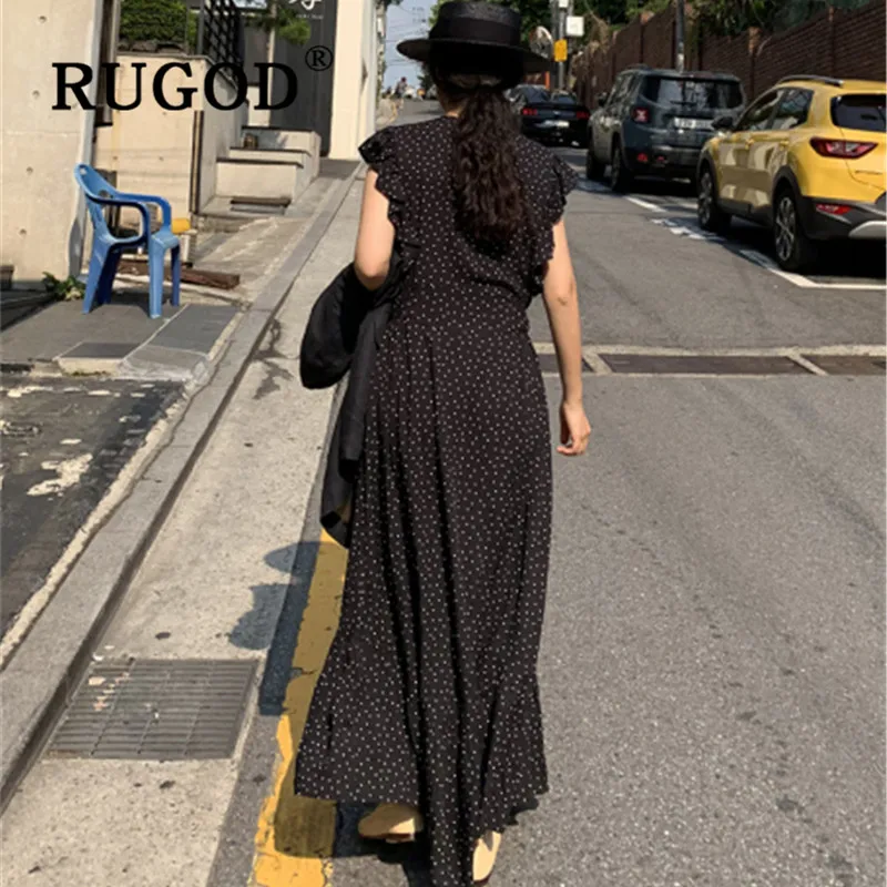 Женское винтажное платье макси RUGOD летние вечерние платья в горошек с