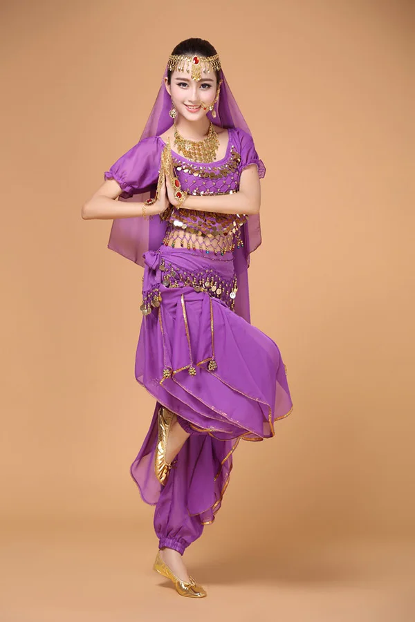 Женский костюм для танца живота индийское платье из США 4 шт. | Тематическая