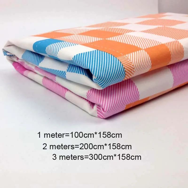 Good Cotton Print Bed Sheet Fabric Printed Table Cloth Checks Meter Quilting Sewing Fabrics Width 158cm | Дом и сад