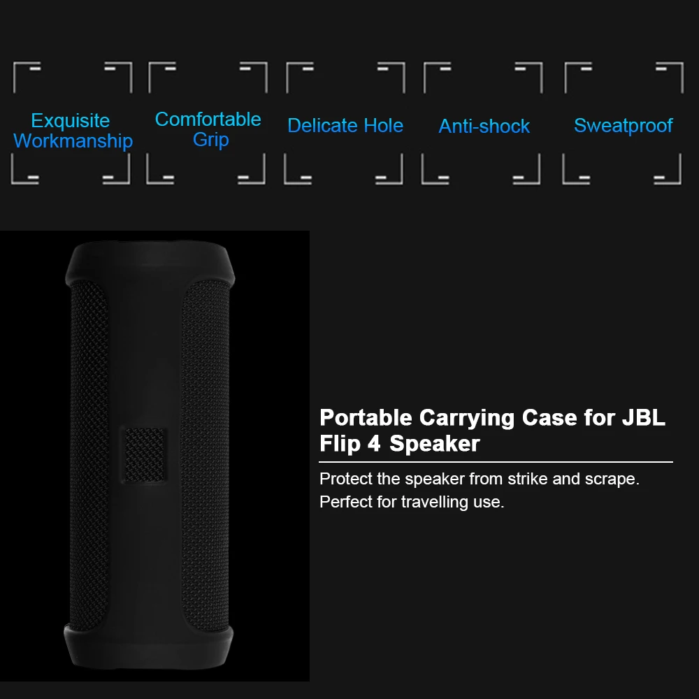 Портативный Силиконовый чехол для JBL Flip 4 BT колонок защитный Дорожный Чехол