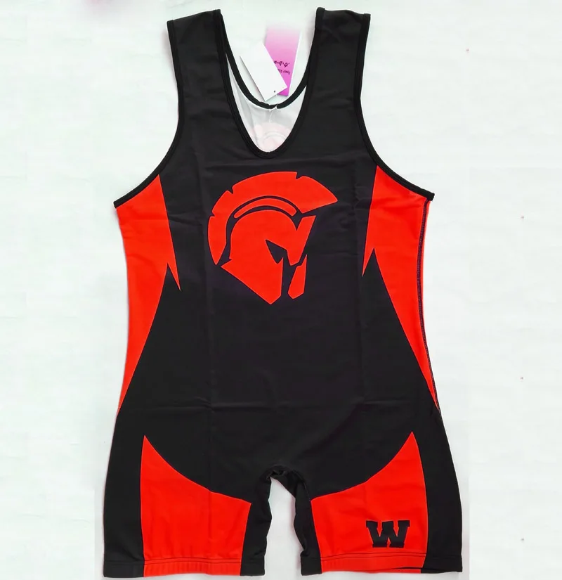 Мужской борец воин шлем плотный костюм цельный майка молодежная одежда для