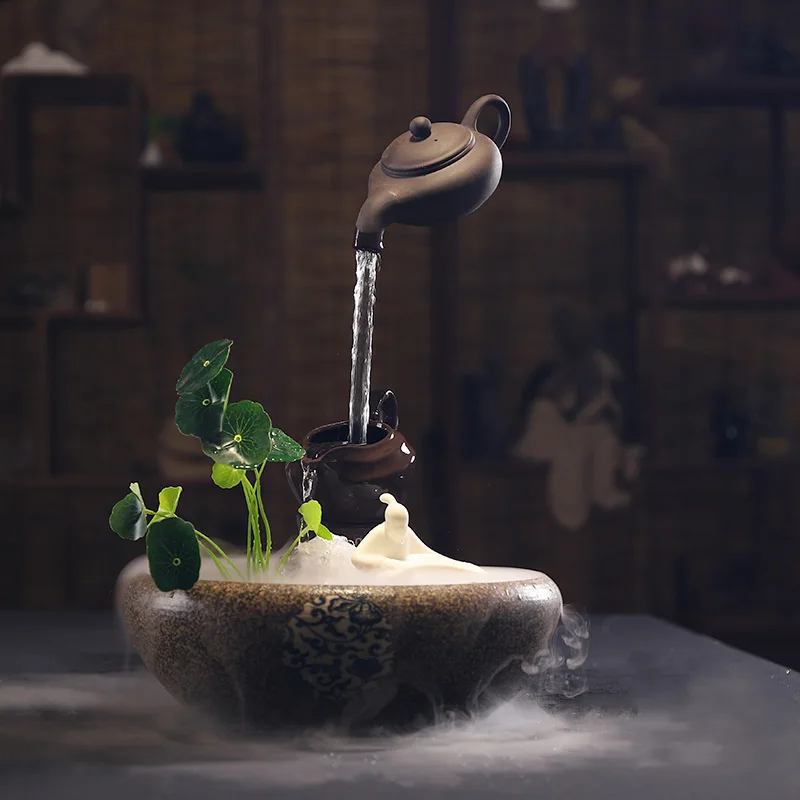 Креативный подвесной фонтан с проточной водой 110/220 в Настольная церемония Zen Tea