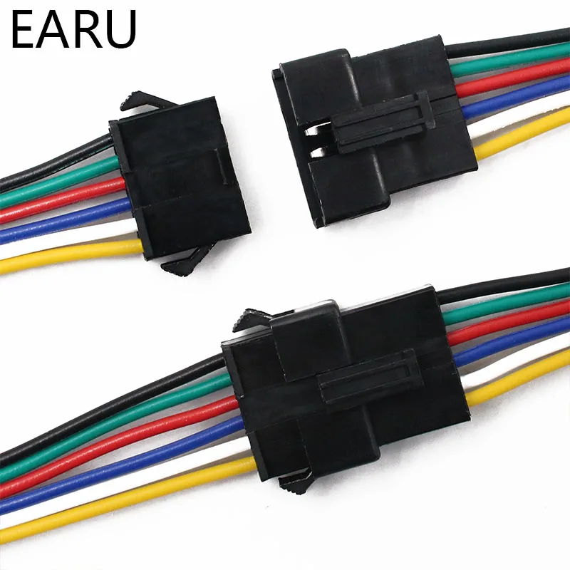 10Pairs 15cm JST SM 2P 3P 4P 5P 6P Plug Socket Male to Female Wire Connector LED Strips Lamp Driver Connectors Quick Adapter