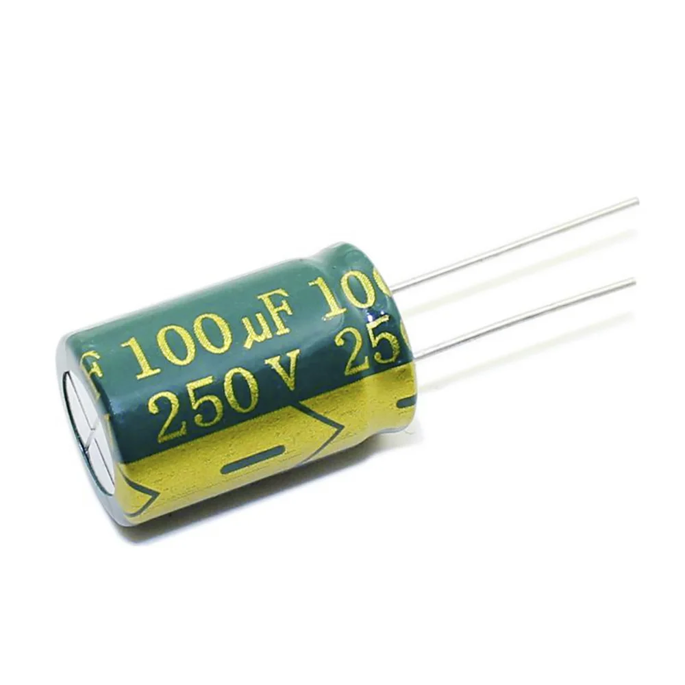 250V 100uF 16x25mm 100 шт./лот электролитический конденсатор с алюминиевой крышкой, 100V 250V 400V 450V 22 мкФ 47 мкФ 68 мкФ 100 мкФ 220 мкФ 330 мкФ 470 мкФ 1000 мкФ высокое частоте низкое сопротивление - Цвет: 250V 100uF 16x25mm