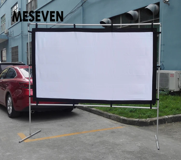 Переносная подставка для экрана MESEVEN 100 150 дюймов 16:9 из белой холщовой ткани