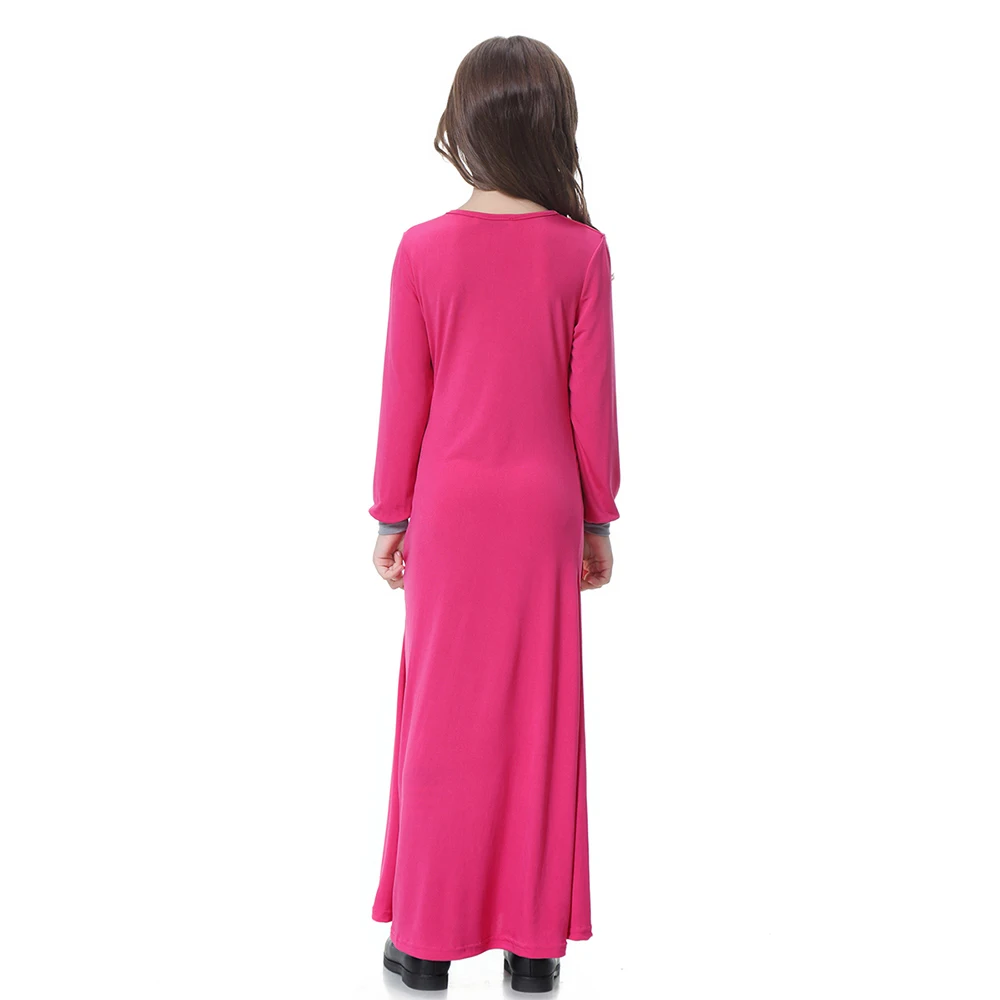 Мусульманское платье с длинными рукавами для девочек в Дубае Abaya Jalabiya исламское