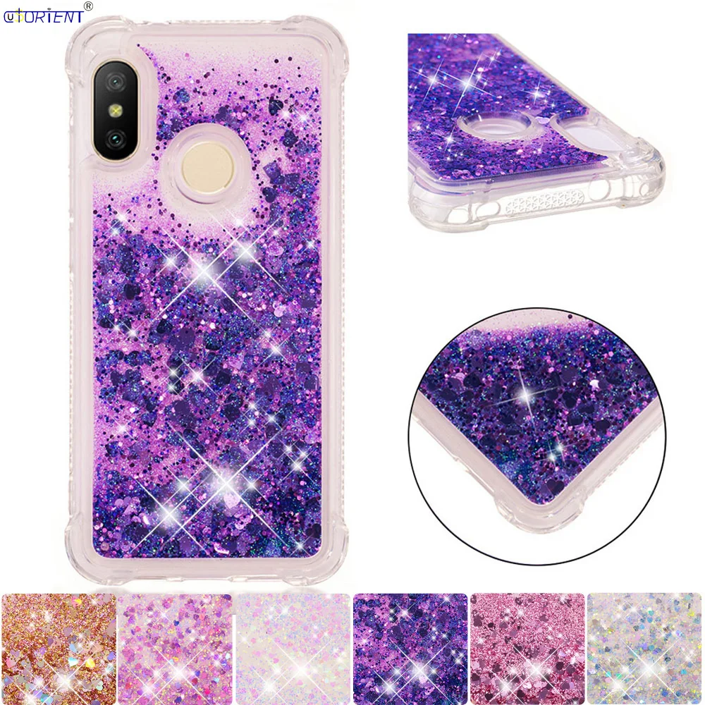 Милый блестящий чехол для Xiaomi Mi A2 Lite Bling Dynamic Quicksand бампер Xiomi Xaomi облегающие чехлы