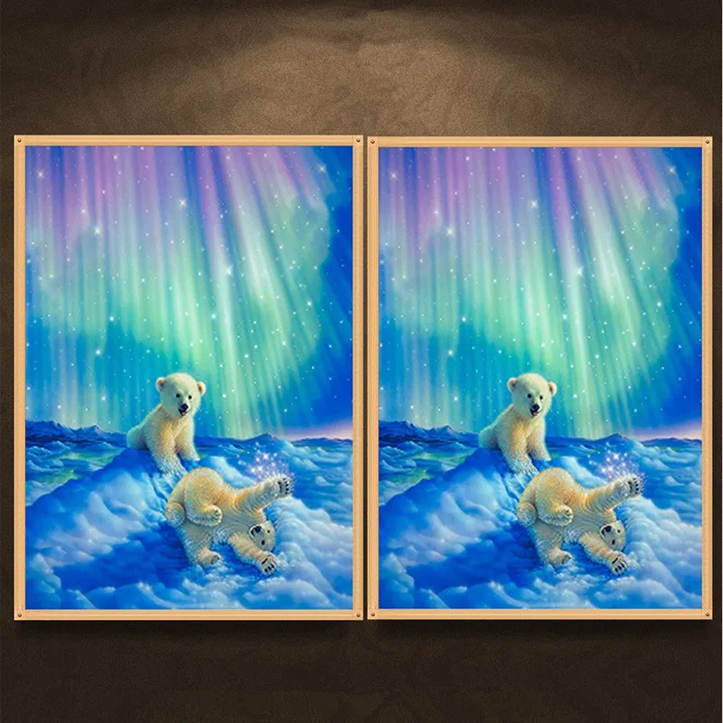 % Hot Diamond painting Northern Baby polar bear DIY 5D crystal Rhinestone mosaic Cross Stitch Embroidery Kits Needlework | Дом и сад