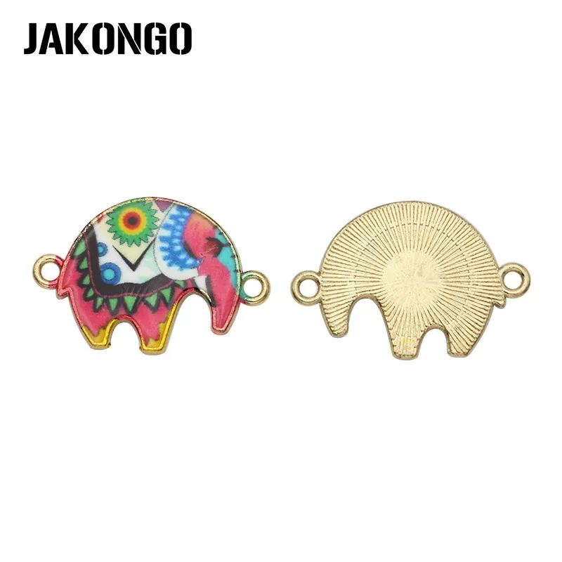 JAKONGO золотистый цвет Эмаль Красочный Слон соединитель для изготовления