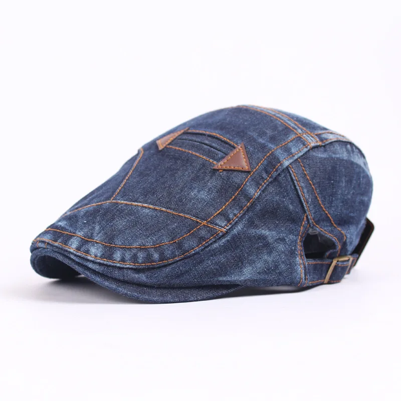 

Denim Unisex Berets Fashion Hip Hop Denim Hat Male Sports Short Brim Visor Female Summer Casual Denim Beret Cool Adjust