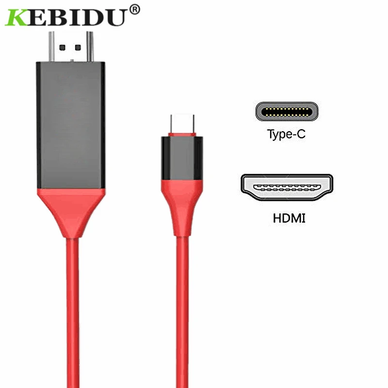 Kebidu Type C к HDMI совместимый 4K 30 Гц USB кабель конвертер 3 1 HD Удлинительный адаптер для
