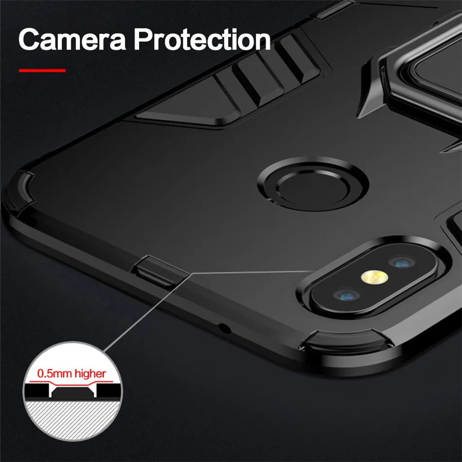 Luxury Finger Ring Bracket Holder Car Cases For Xiaomi Mi A2 Lite A1 6X 5X Phone Case Magnetic Armor Shockproof Back Cover | Мобильные
