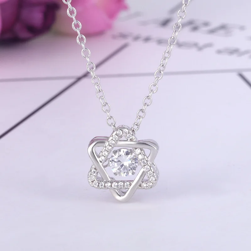 Boho 925 пробы Серебряное ожерелье Давида звезды для женщин массивные ювелирные изделия колье ожерелье