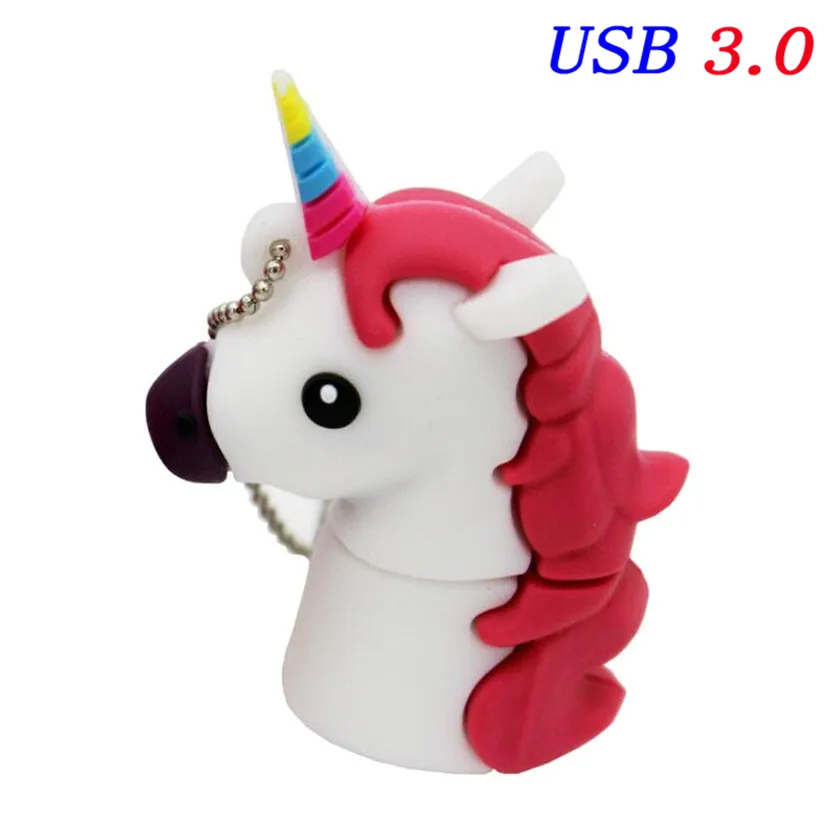 D JASTER USB 3,0 мультяшный белый единорог стиль флеш-накопитель реальная емкость Милая лошадь 16 ГБ 32 ГБ 64 ГБ флеш-накопитель Usb флешка - Цвет: D
