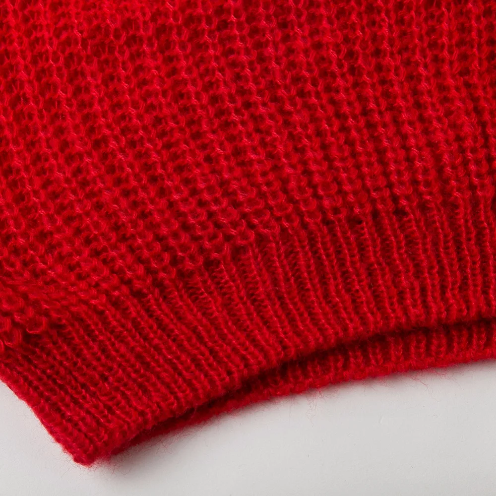 2018 Solid Stripe Women Autumn Winter Knitted Sweater Oversize Lantern Long Sleeve Tops O-Neck Pullovers Casual Loose Jumper | Женская