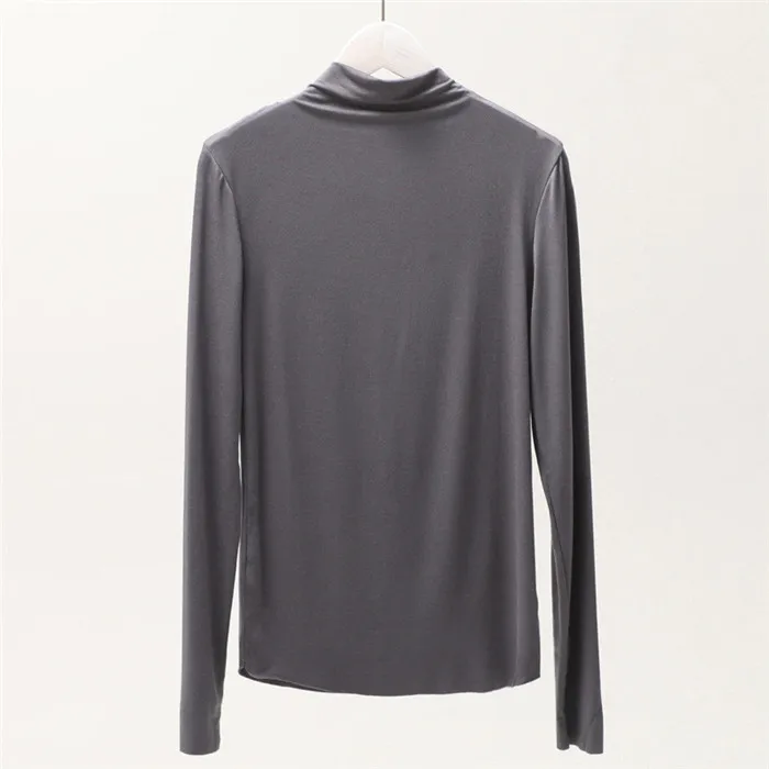 D00317 gray Водолазка с длинным рукавом женская футболка хлопок Футболка тонкая футболка в стиле Харадзюку женские Топы Camiseta Mujer Футболка женская - Цвет: D00317 gray