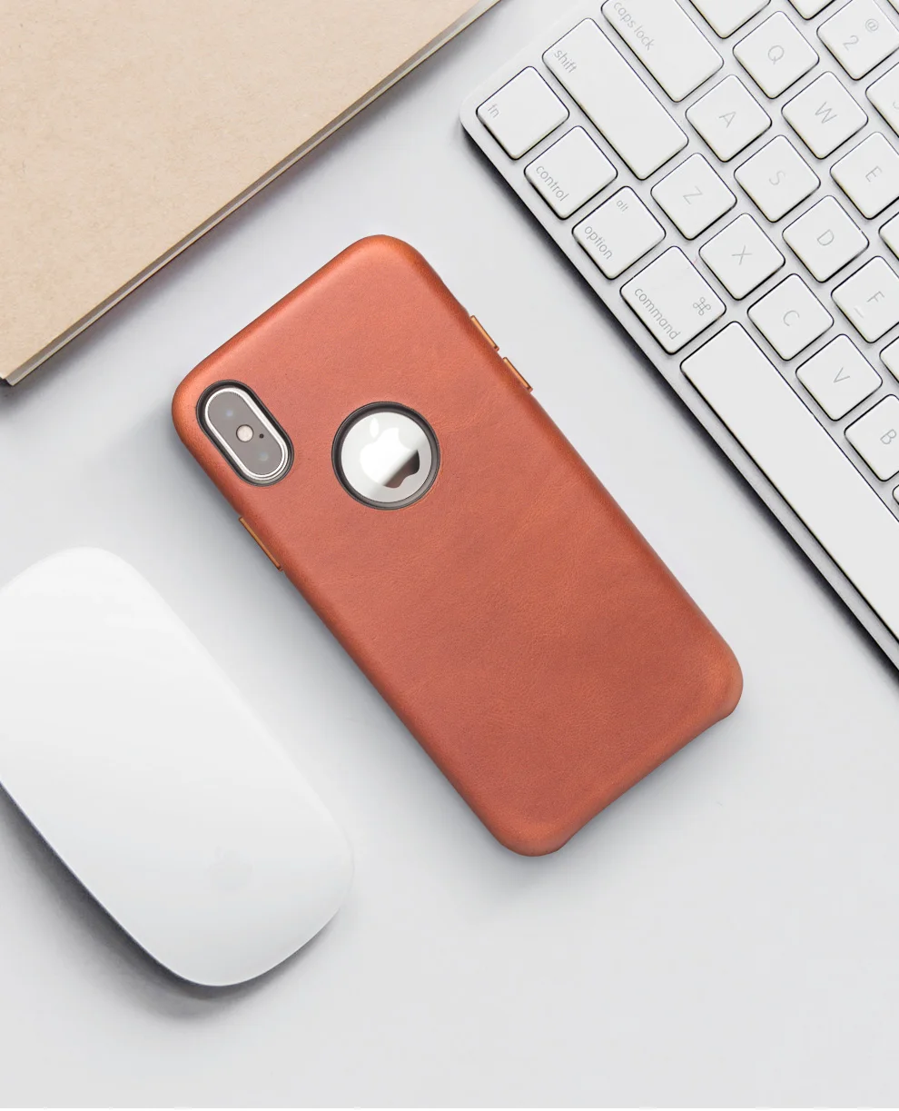 QIALINO натуральная кожа Модный чехол для телефона Apple для iPhone X чистый ручной работы ультратонкий бизнес задняя крышка для iPhone X 5,8