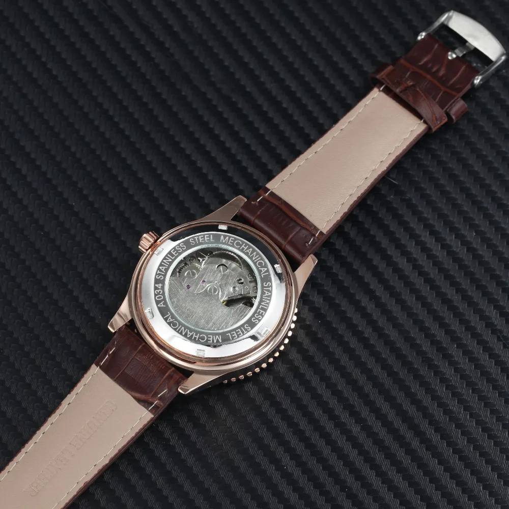 FORSINING Мужские автоматические механические наручные часы Moon Phase Tourbillon дизайн