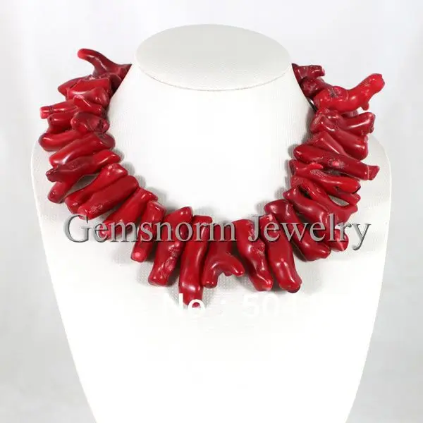 Ожерелье из натурального красного кораллового цвета большие размеры 20*25 мм