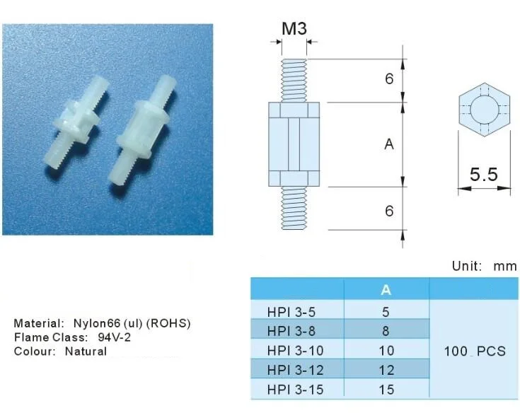 100 шт. шестигранный пластиковый проставочный винт с гайками | Обустройство дома