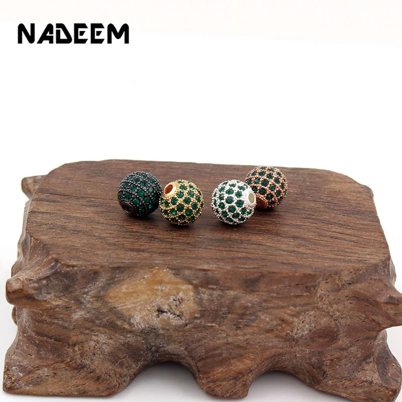 Микрозакрепка кубический цирконий кристалл медь круглые шармы бусины