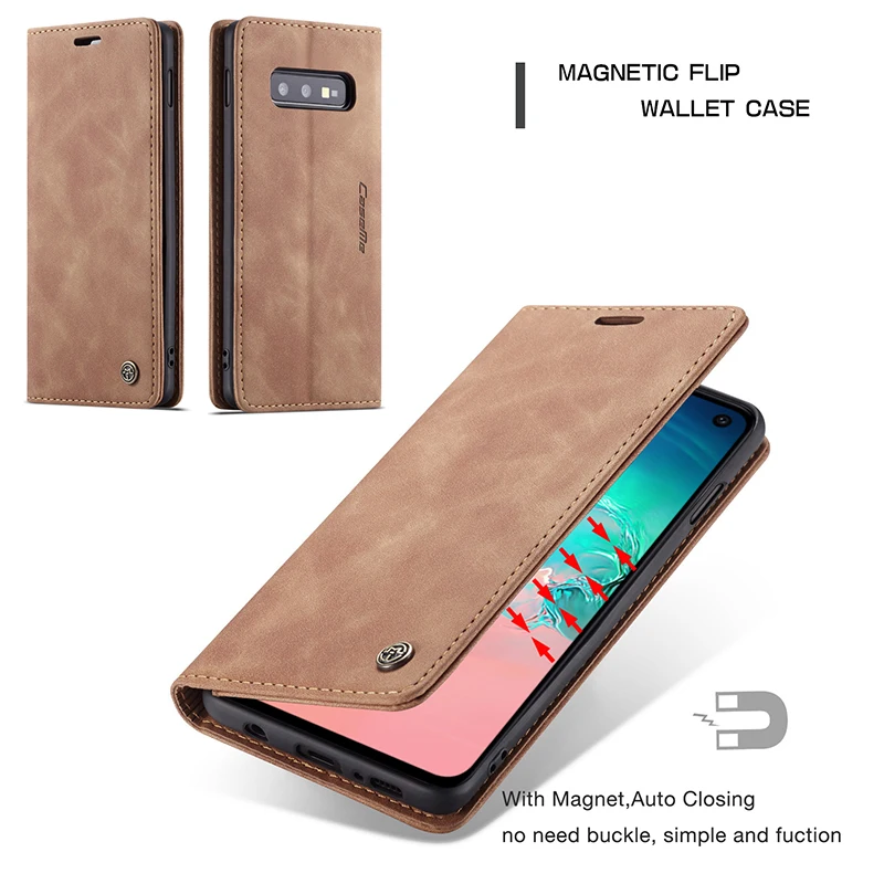 Роскошный Магнитный кожаный чехол для телефона, сумки для samsung S8 S9 S10 Note10 Plus 5G, винтажный флип-чехол для телефона Galaxy A30 A40 A50 A70