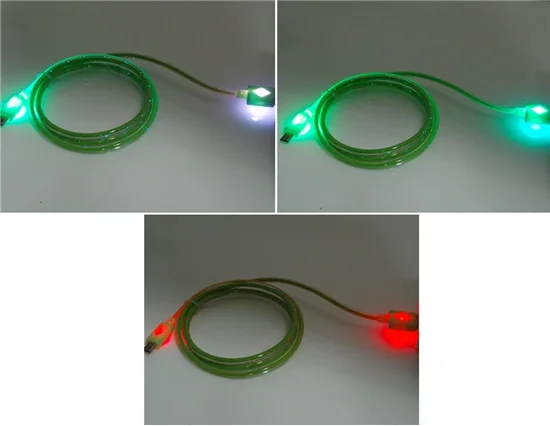 V8 1 м из светодиодов красочные мигающий Micro USB для зарядка кабель передачи данных (