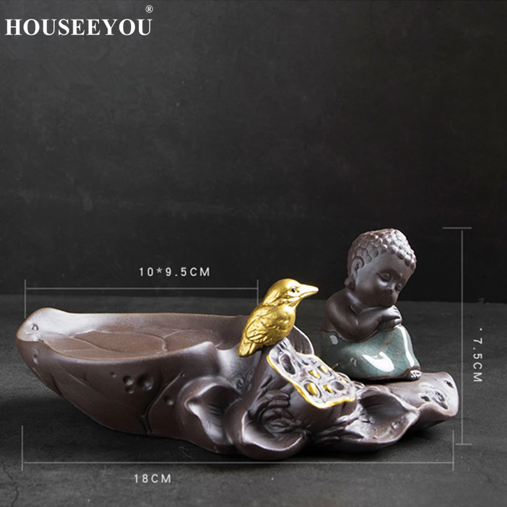 Creative Purple Sand Glass Hydroponic Flower Pot Vases Green Planter Tray Succulents Plants Desktop Monk Buddha Zen Decorations