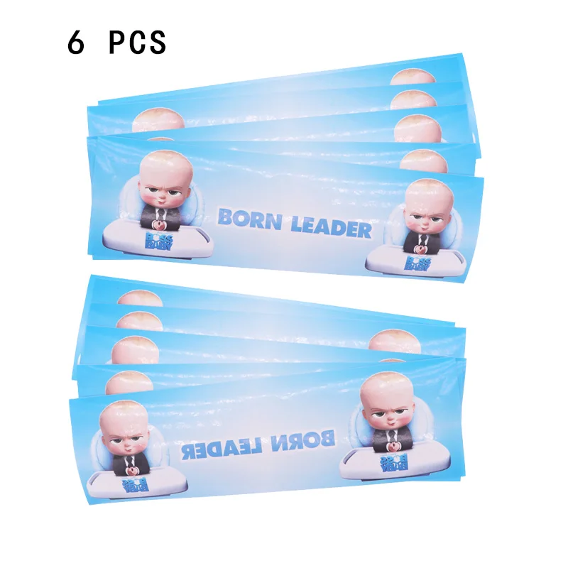 Bottle stickers 6pcs Boss Детские тематические вечерние столовые приборы на день рождения Детская душевая тарелка и чашка для вечеринки napkinsBanner воздушные шары принадлежности украшения - Цвет: Bottle stickers 6pcs
