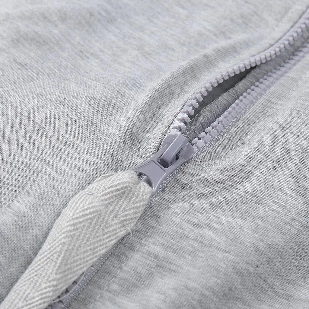 Женский и мужской однотонный комбинезон KLV повседневный на молнии с капюшоном