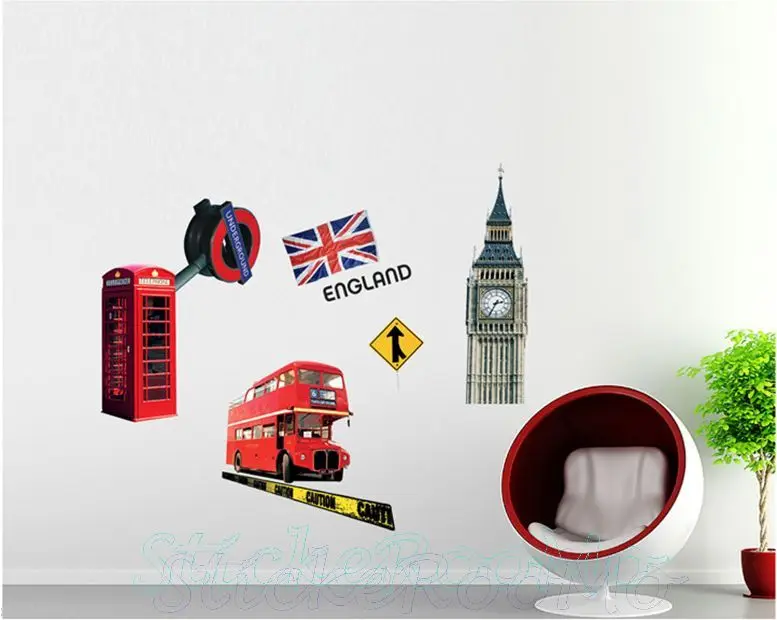 

British Poster London Landscape Hallway Wall Stickers Decals JM8223 Decor