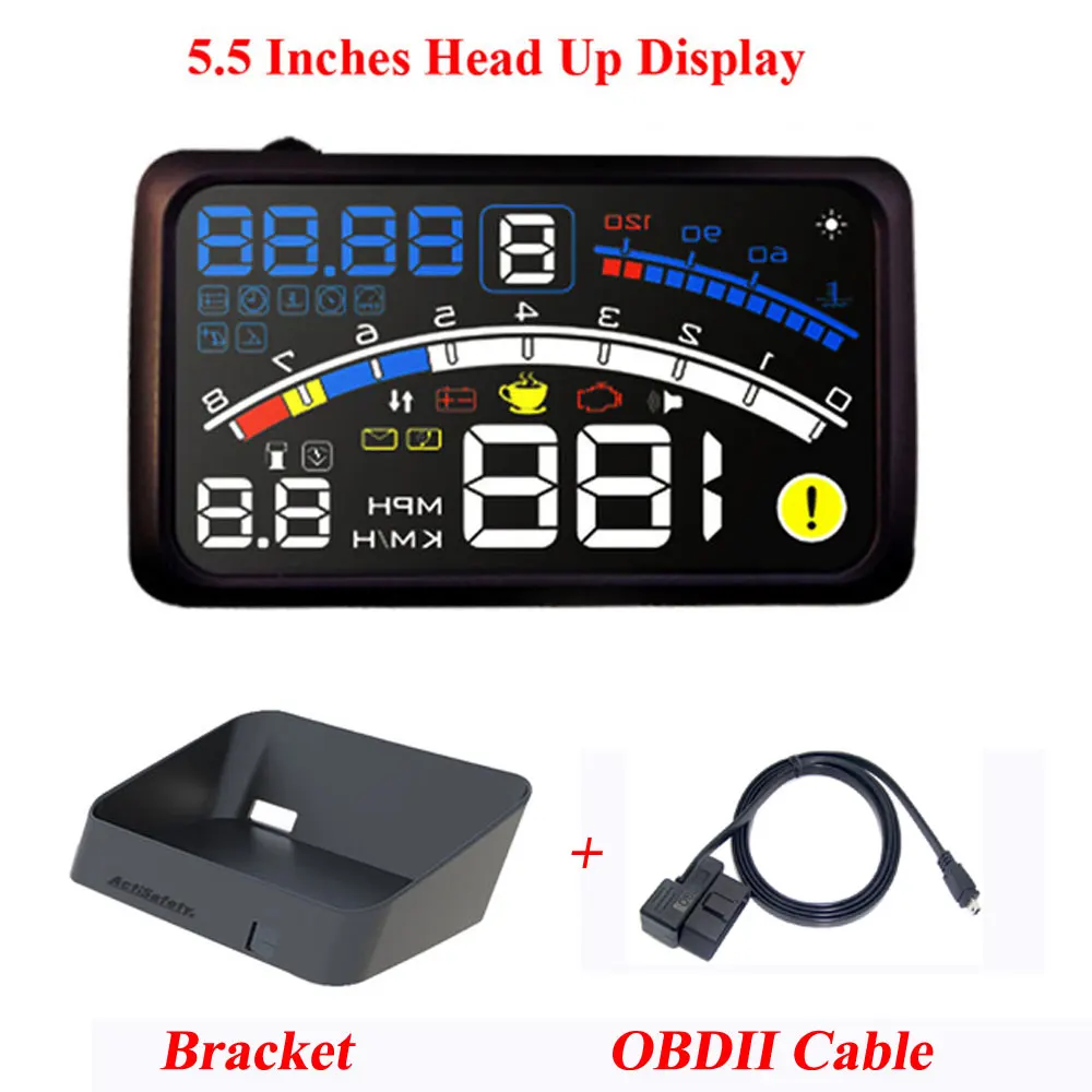 ASH 4E новейший 5 дюймов Автомобильный OBD2 II EUOBD автомобильный HUD Дисплей с