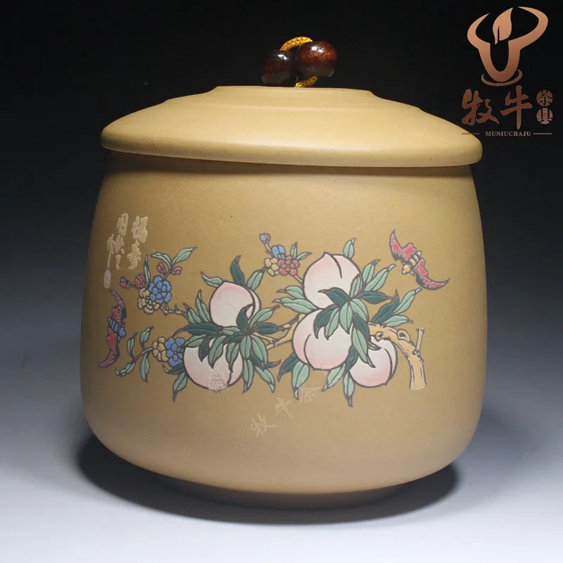 

Банка для чая с большим небольшим скетчем, чайная банка Zisha в форме персика, емкость для хранения чая Mantou, для проведения индивидуальных пода...