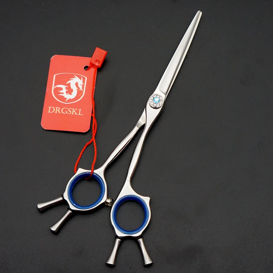 

DRGSKL 440c High-end hair scissors, personality 6.0 inch professional hair hairdressing scissors barber cut shears + bag