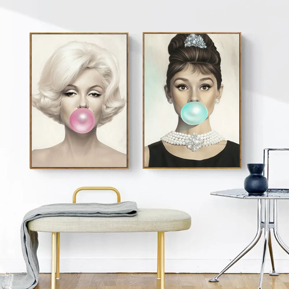 Мэрилин Монро Одри Хепберн холст картины плакаты с женщинами и печатает стены
