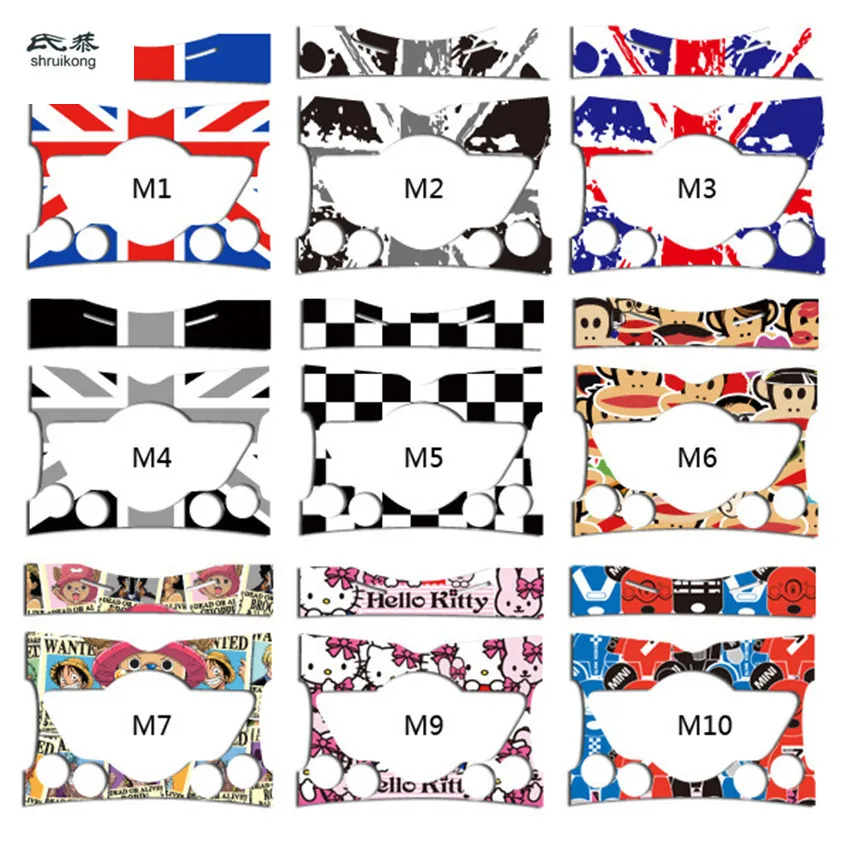 

Free shipping 1pc car stickers of center console for mini cooper