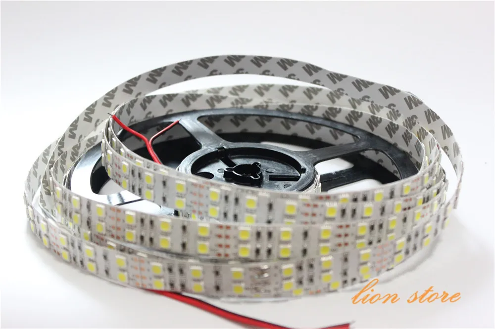 Двухрядная Светодиодная лента RGB белый теплый не водонепроницаемый 5050 SMD 120