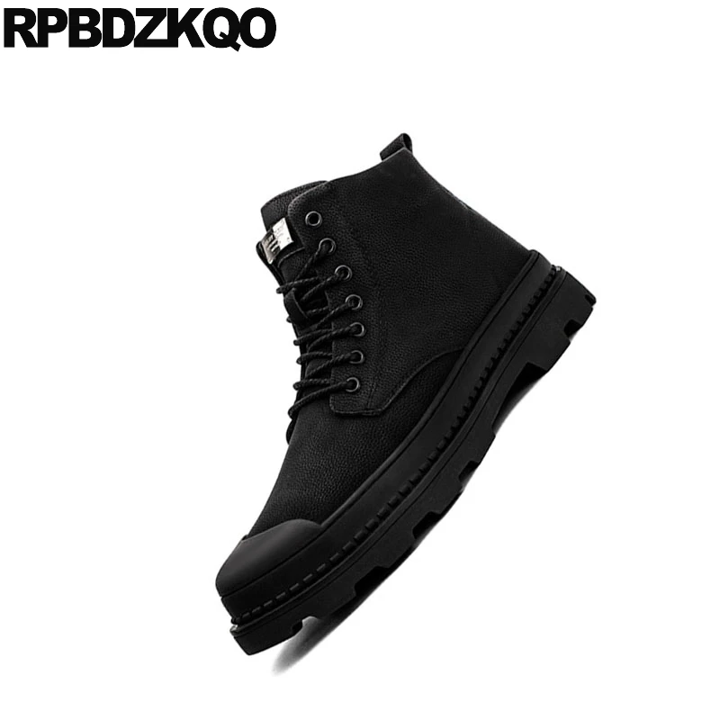 Ботильоны мужские в стиле милитари дизайнерские ботинки из натуральной кожи на