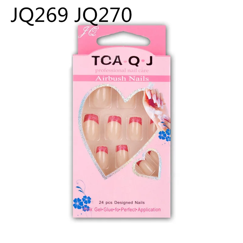 24 шт дизайн ногтей подделка Французский на весь ноготь Искусство стикер блеск