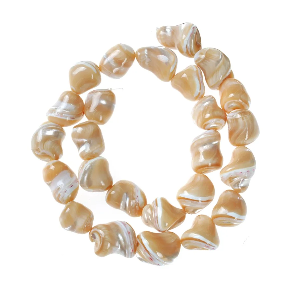 Бусины из натурального камня с золотым трохусом Необычные в форме раковины для