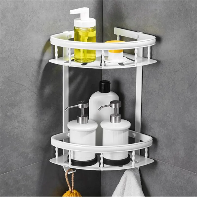 

Bathroom Accessories Set Aluminum Towel Rack Corner Shelves Tissue Holder Toilet Brush Holder Rows Hooks Bath Hardware Set