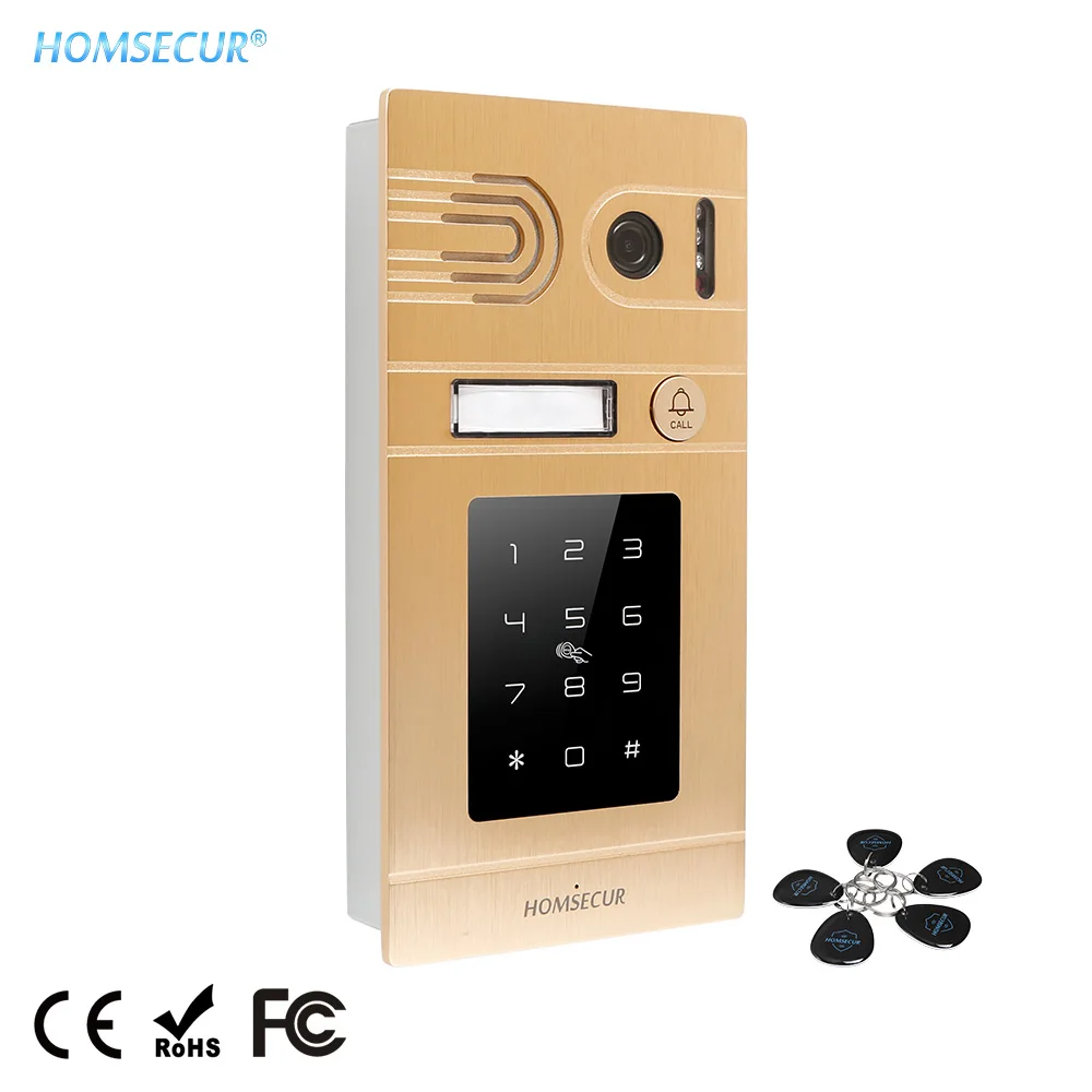 HOMSECUR МП стандартная Внешняя камера с парольной клавиатурой + 5 шт. IC-брелоков для