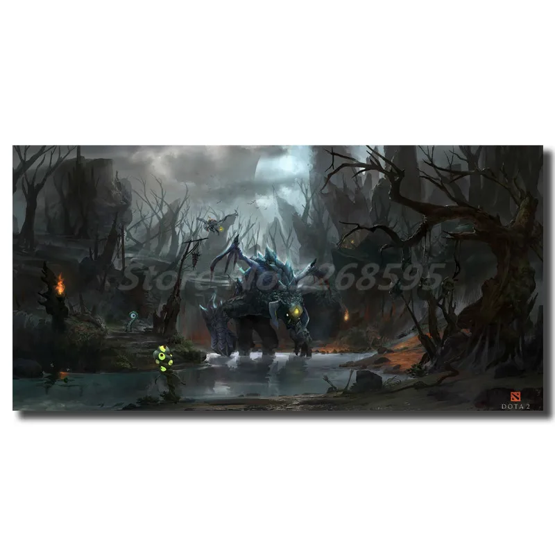 Dota 2 Roshan обои настенные художественные холст постер и печать Картина