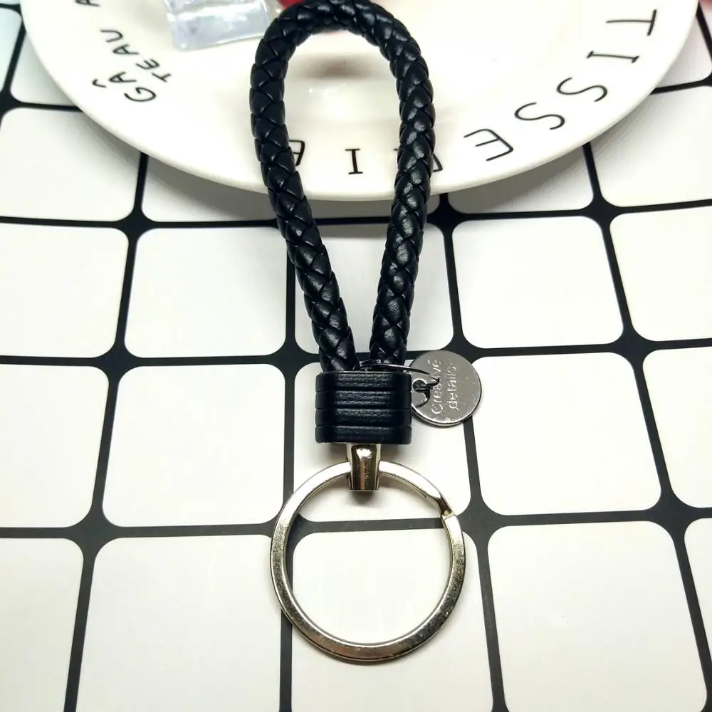 Кольцо для ключей в черную полоску Цепочка мужчин и женщин подвесной аксессуар
