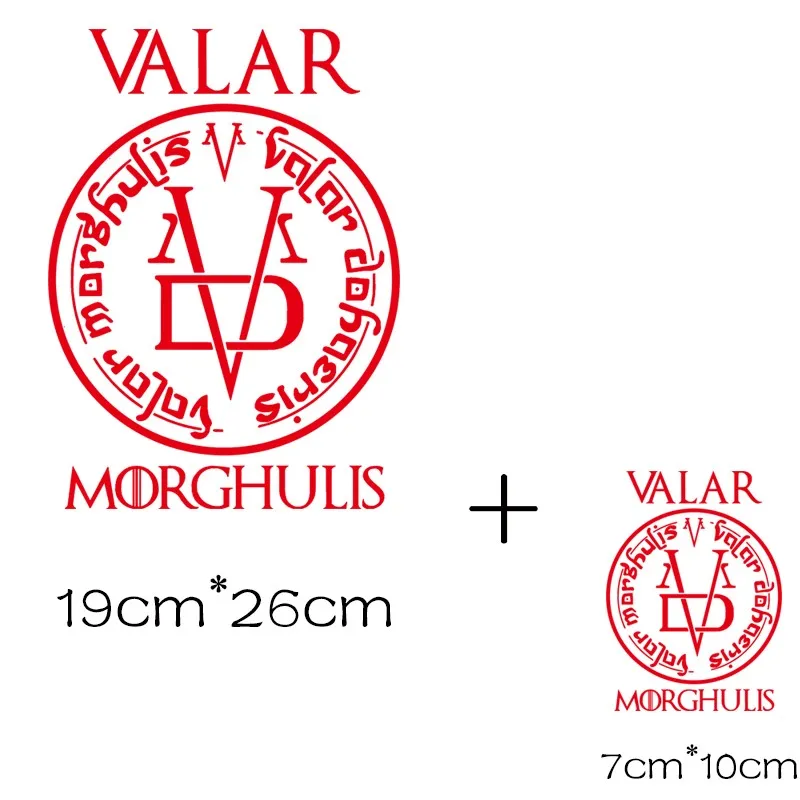 Valar Morghulis полосы термо-Стикеры для одежды на одежде Игра престолов железо на переводах для одежды термочувствительные нашивки полоса - Цвет: c
