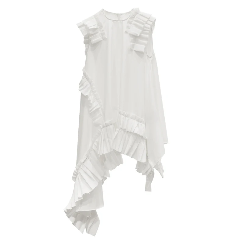 TWOTWINSTYLE платье без рукавов для женщин с рюшами лоскутное негабаритное